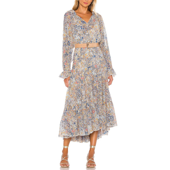 Free People Dresses & Skirts - Free People Feeling 'Groovy' Blue Polyester Maxi Dress Size XS